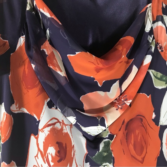 Jacques Vert Maxi Dress Size 16, Lined Flower Pattern, Butterfly Sleeves - Picture 3 of 8